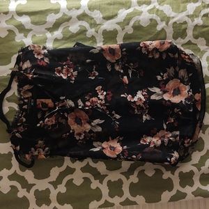 White House Black Market Floral Blouse Size M